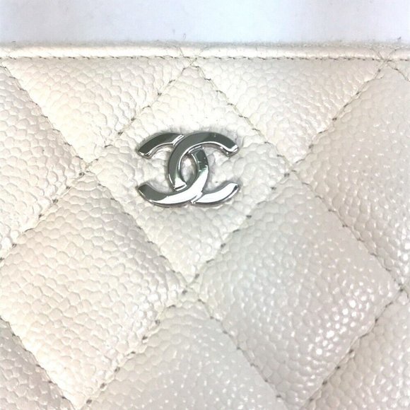 CHANEL A50097 Matelasse CC CC Mark Zip Around Quilted Wallet Long Wallet White - Picture 9 of 16
